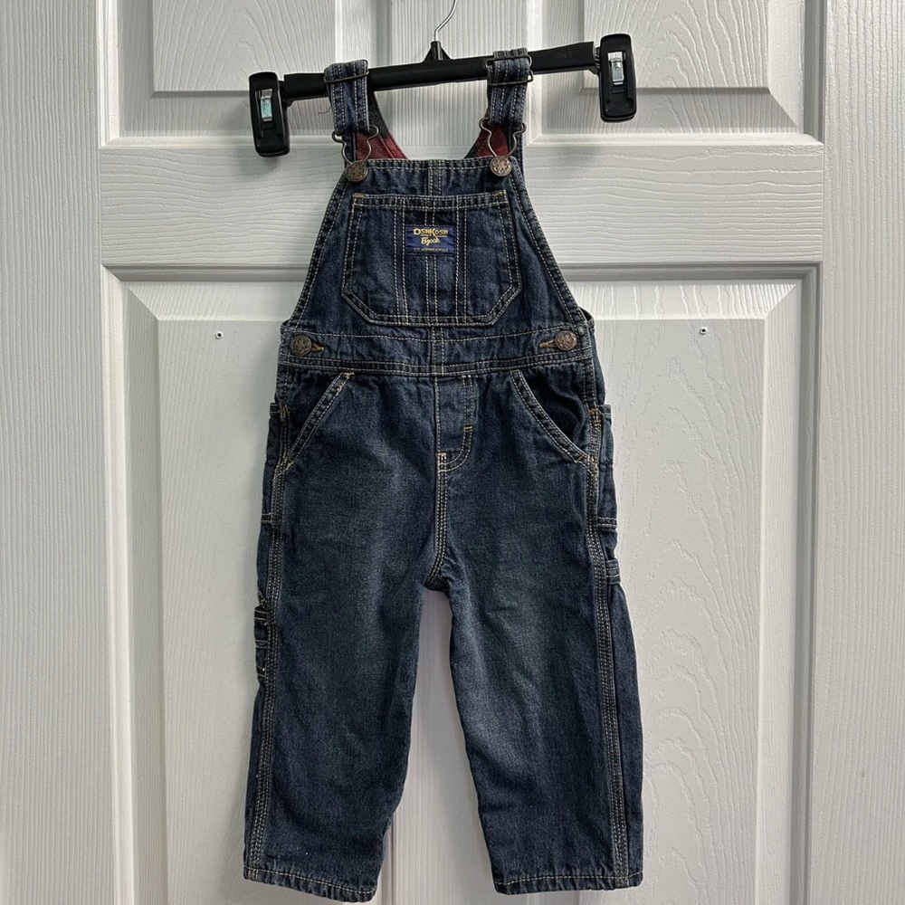 OshKosh B'gosh Infant Boys Size 18 Months Lined Denim Blue Overalls